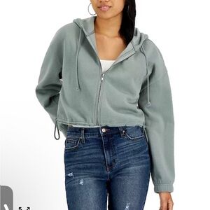 Hippie Rose zip front hoodie, Junior size XS